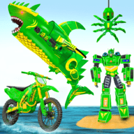 鲨鱼机器人变形自行车(Shark Robot Transform Bike)安卓手机游戏app